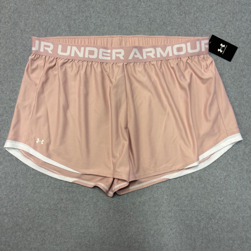 Under Armour Womens Play Up 2.0 Shorts Pink 1371449 3X Athletic Running Gym
